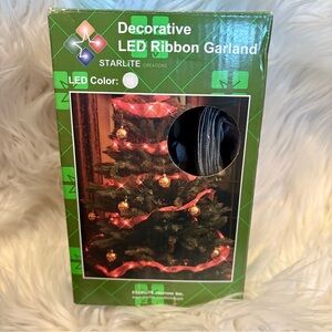 🔵 LED RIBBON GARLAND (silver with white lights) NIB